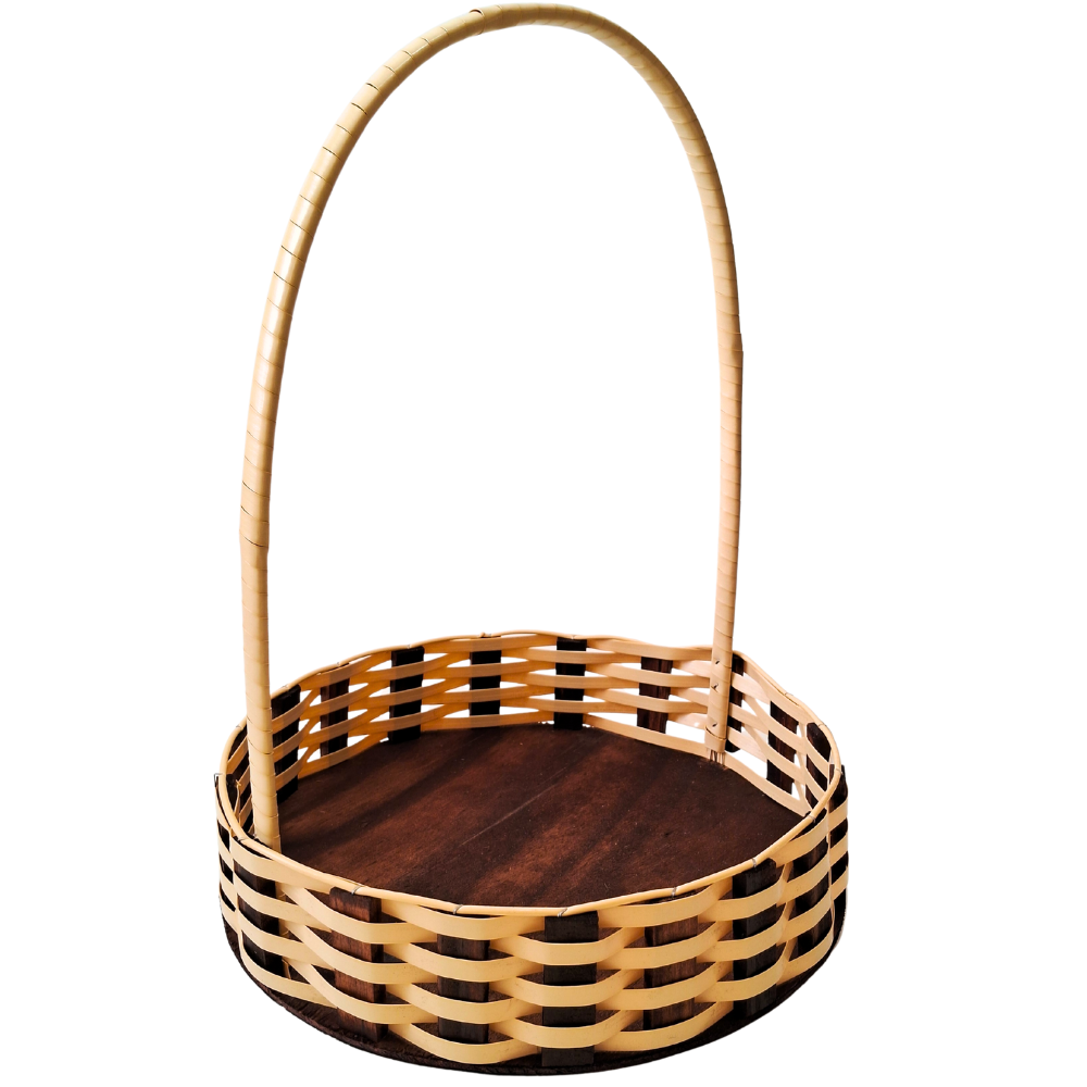CESTA RD GR RATTAN MARFIM